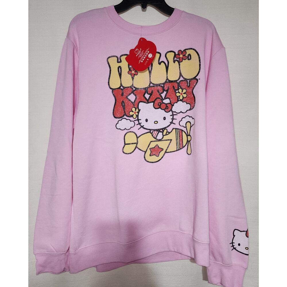 Hello kitty sweater girls faded graphic Large